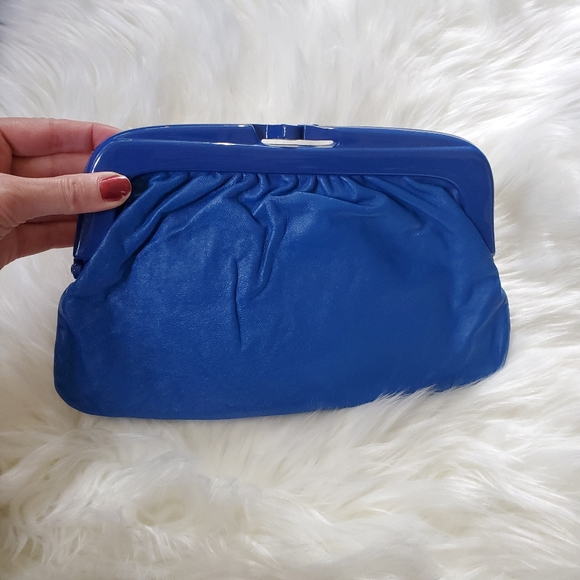Blue Leather Clutch - Picture 2 of 5